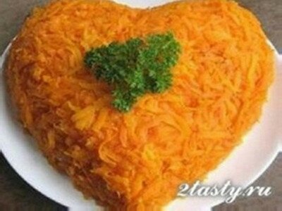 Рецепт Картофельный салат с говядиной «Сердце для любимой» (фото)