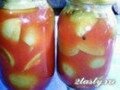 Фото Целые зеленые помидоры маринованные с болгарским перцем